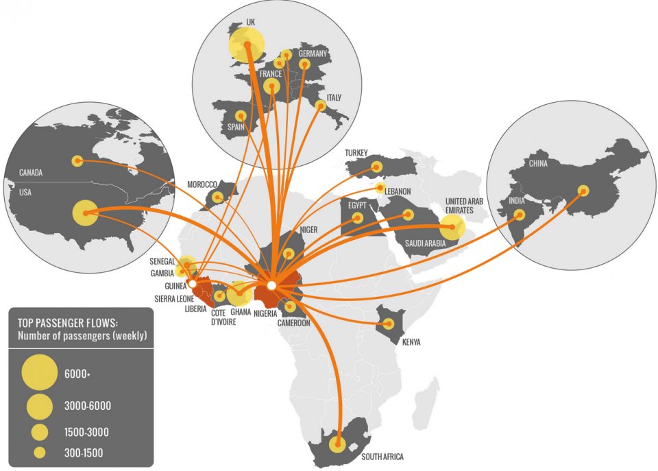 Le Nigéria est une véritable plaque tournante pour le transport aérien en Afrique. Le développement de l'épidémie y serait dramatique.